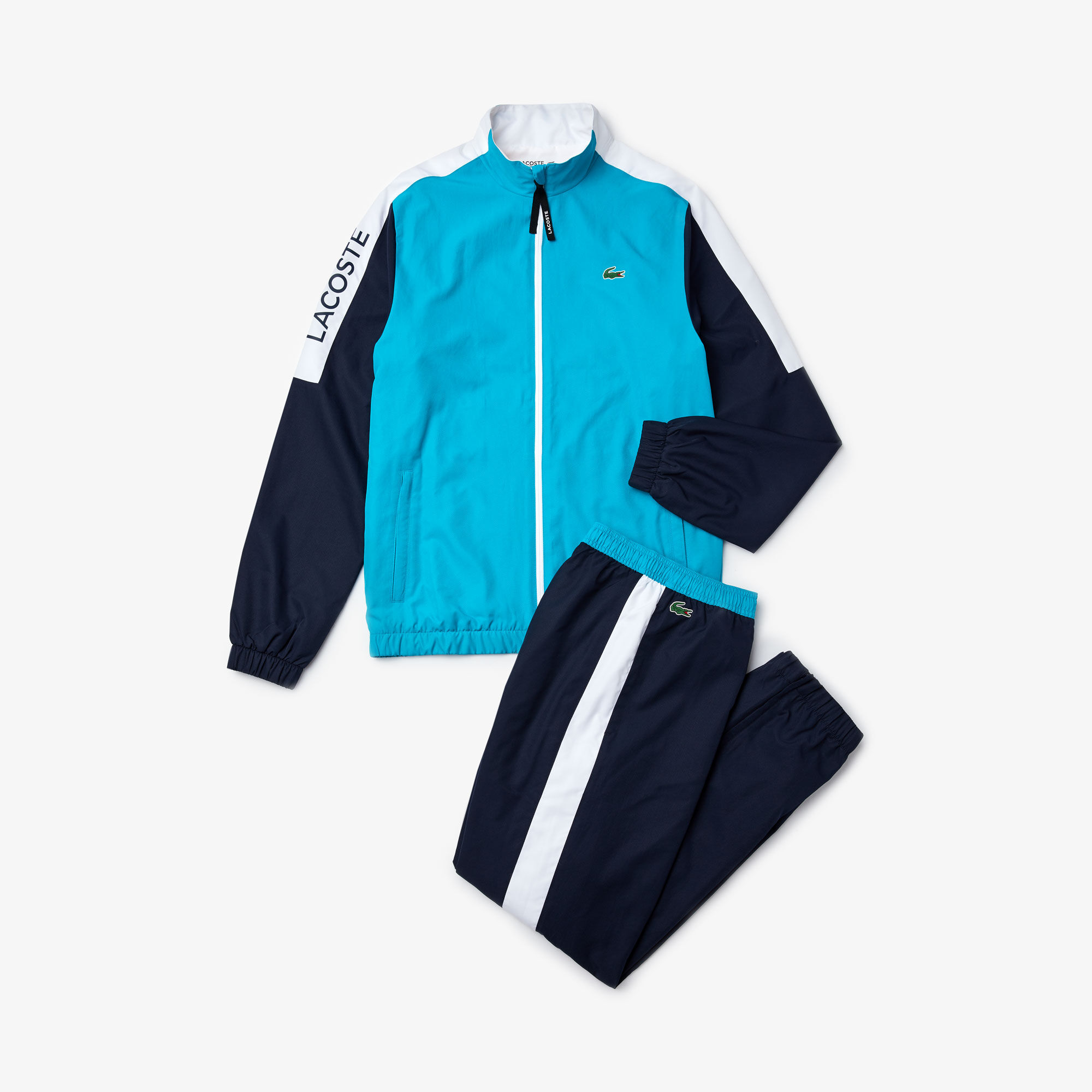 men's lacoste sport light colourblock tracksuit