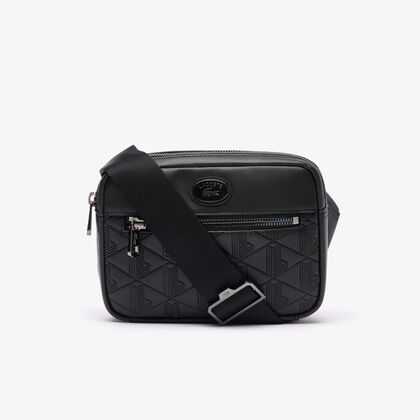 Leather Monogram Print Shoulder Bag