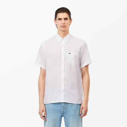 Men's Lacoste Short Sleeve Linen Shirt