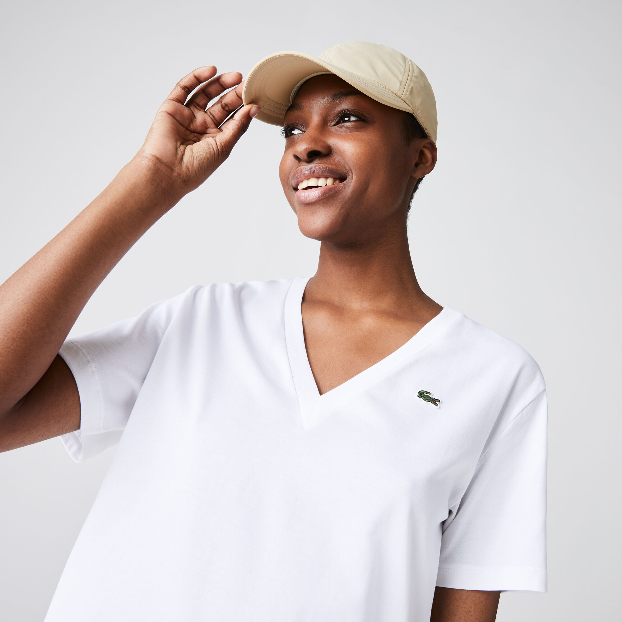 womens lacoste v neck t shirt