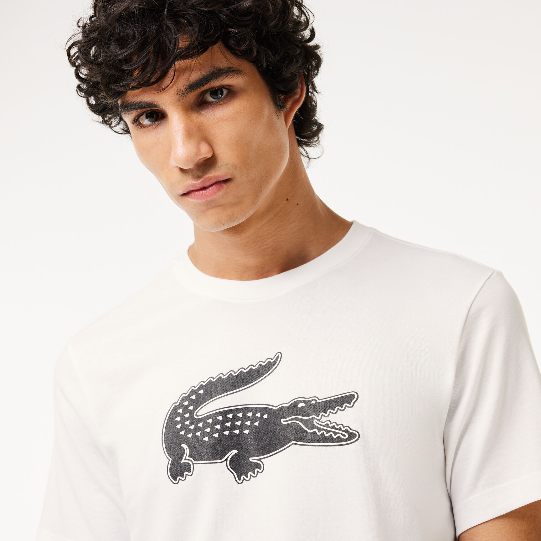Buy Men's Lacoste SPORT 3D Print Crocodile Breathable Jersey T-shirt ...