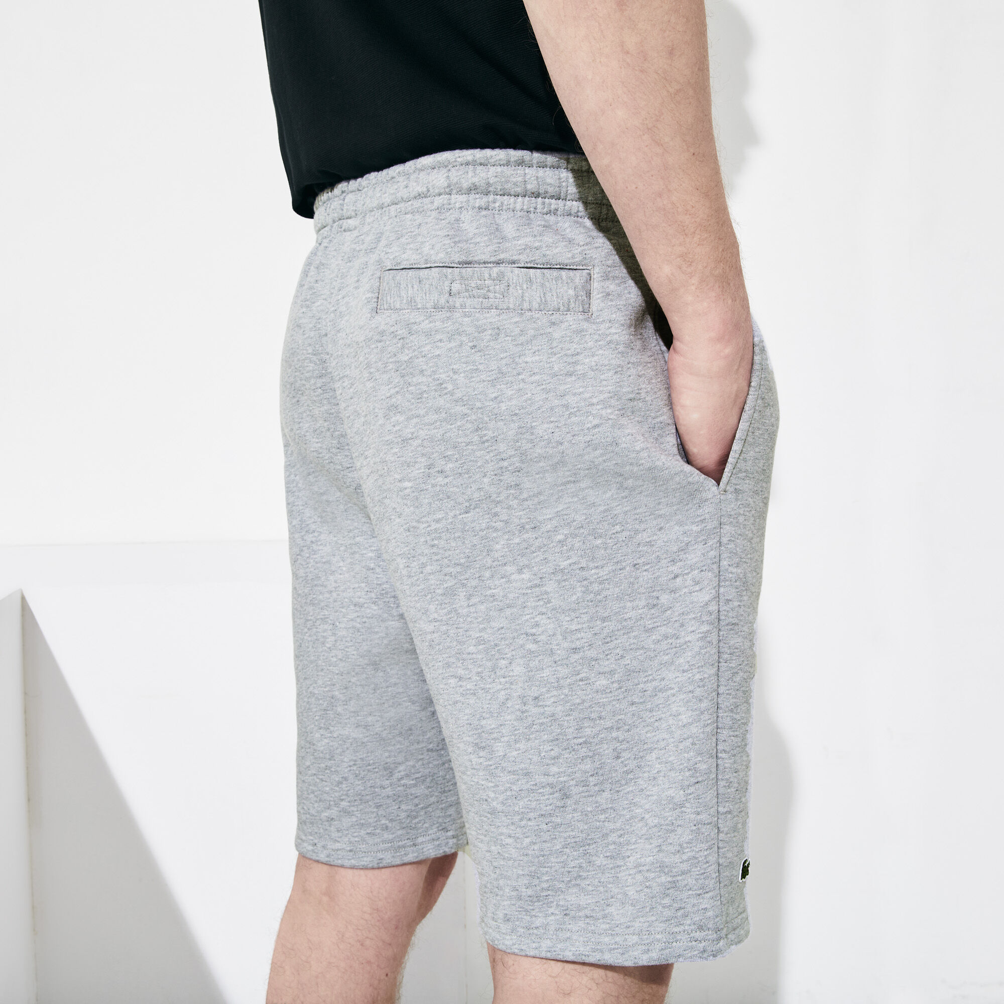 lacoste grey fleece shorts