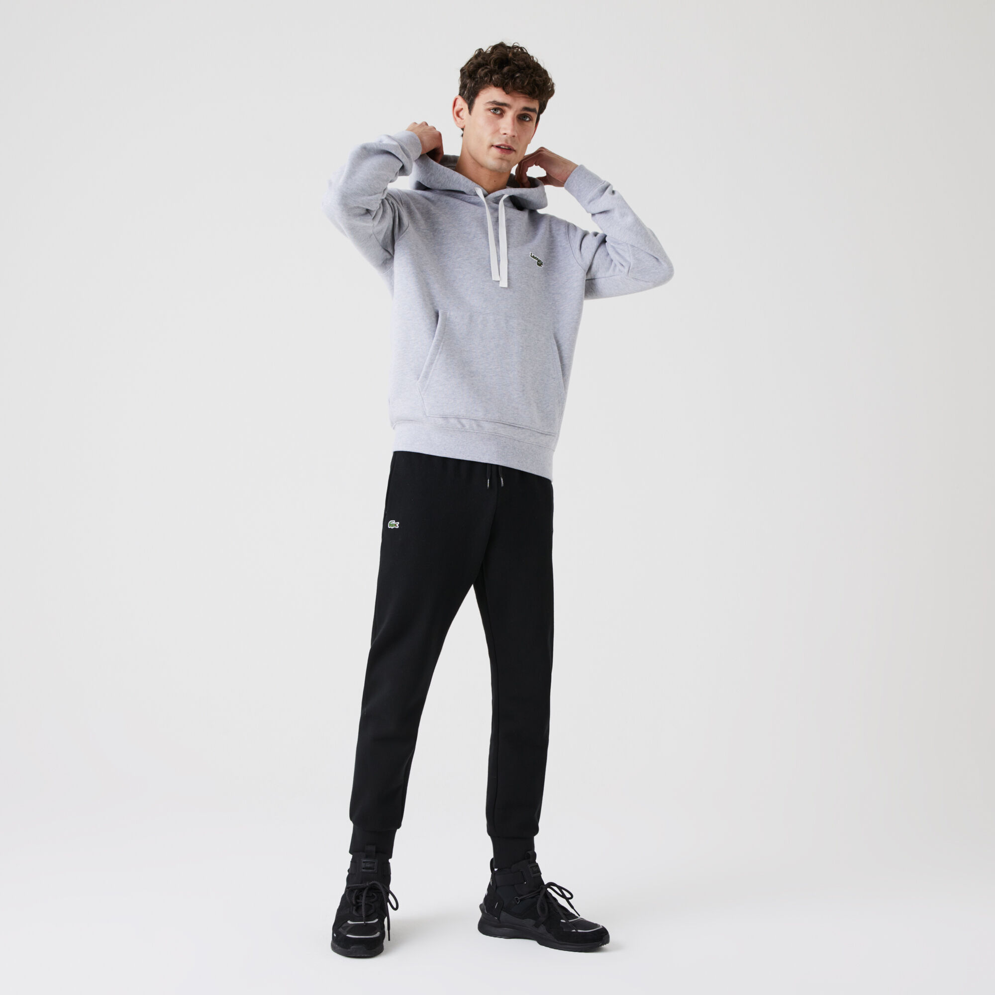 lacoste tracksuit mens grey