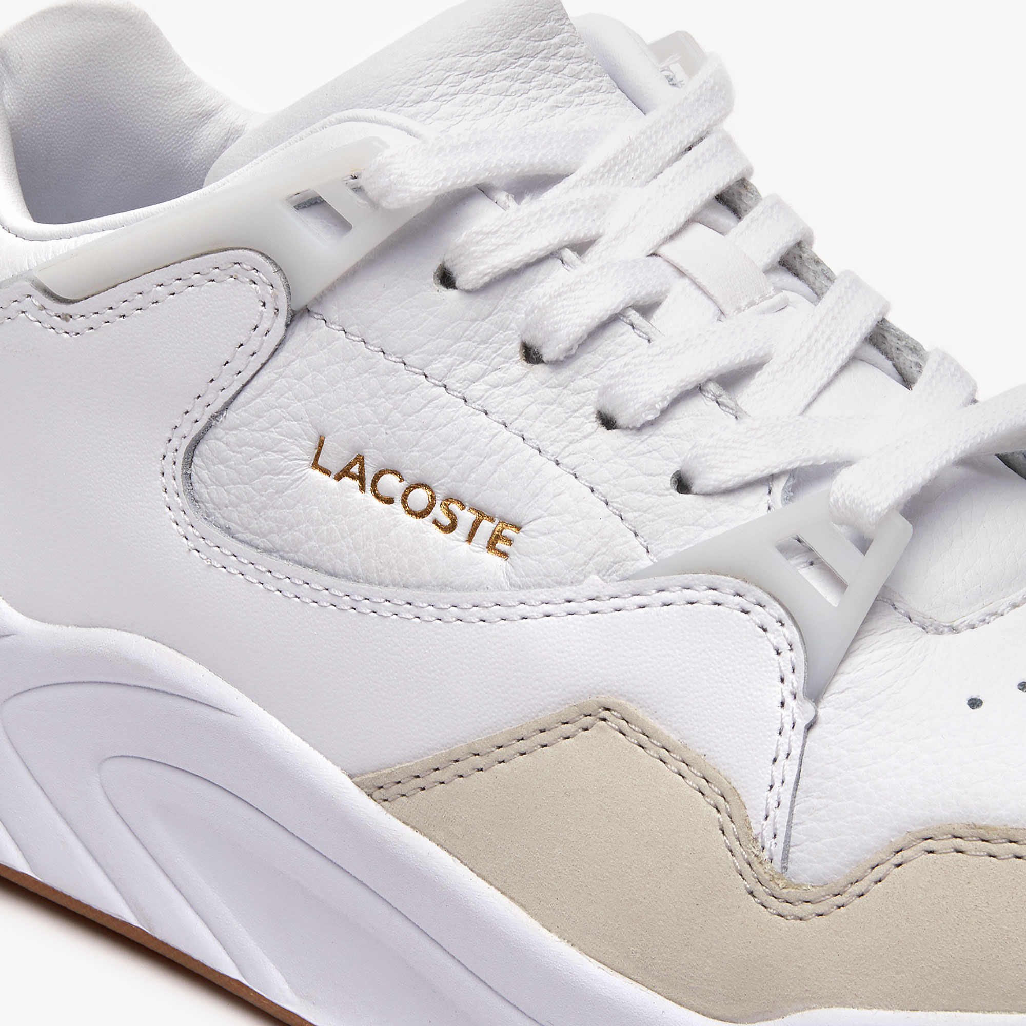 lacoste women's court slam tonal leather trainers