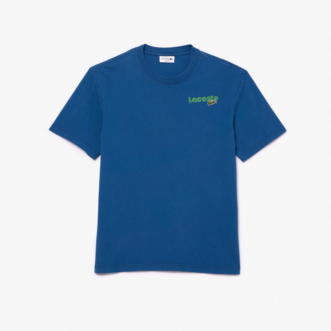 Washed Effect Ombré Lacoste Print T-shirt