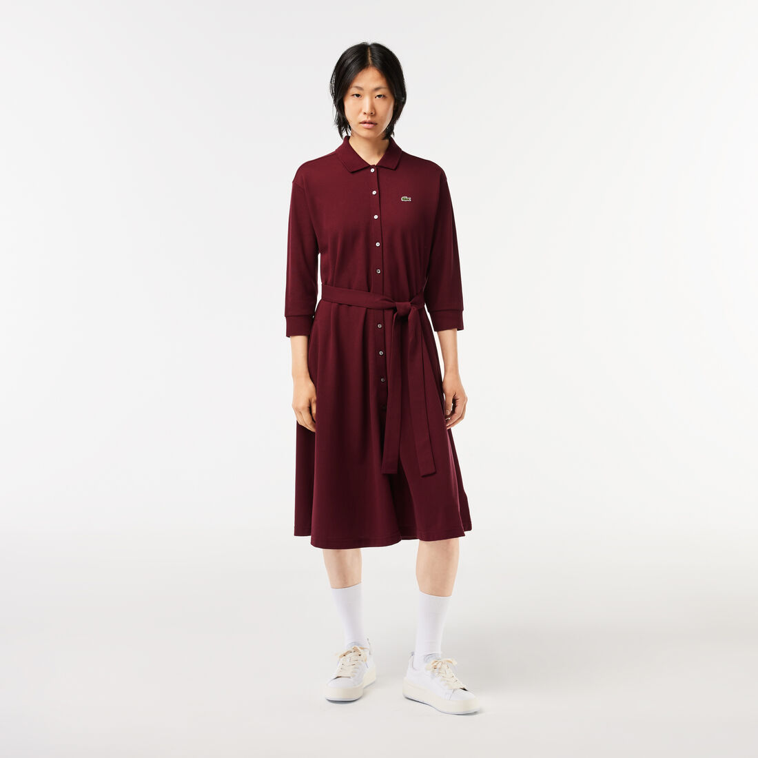 3/4 Sleeve Cotton Pique Polo Dress