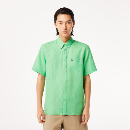 Men's Lacoste Short Sleeve Linen Shirt