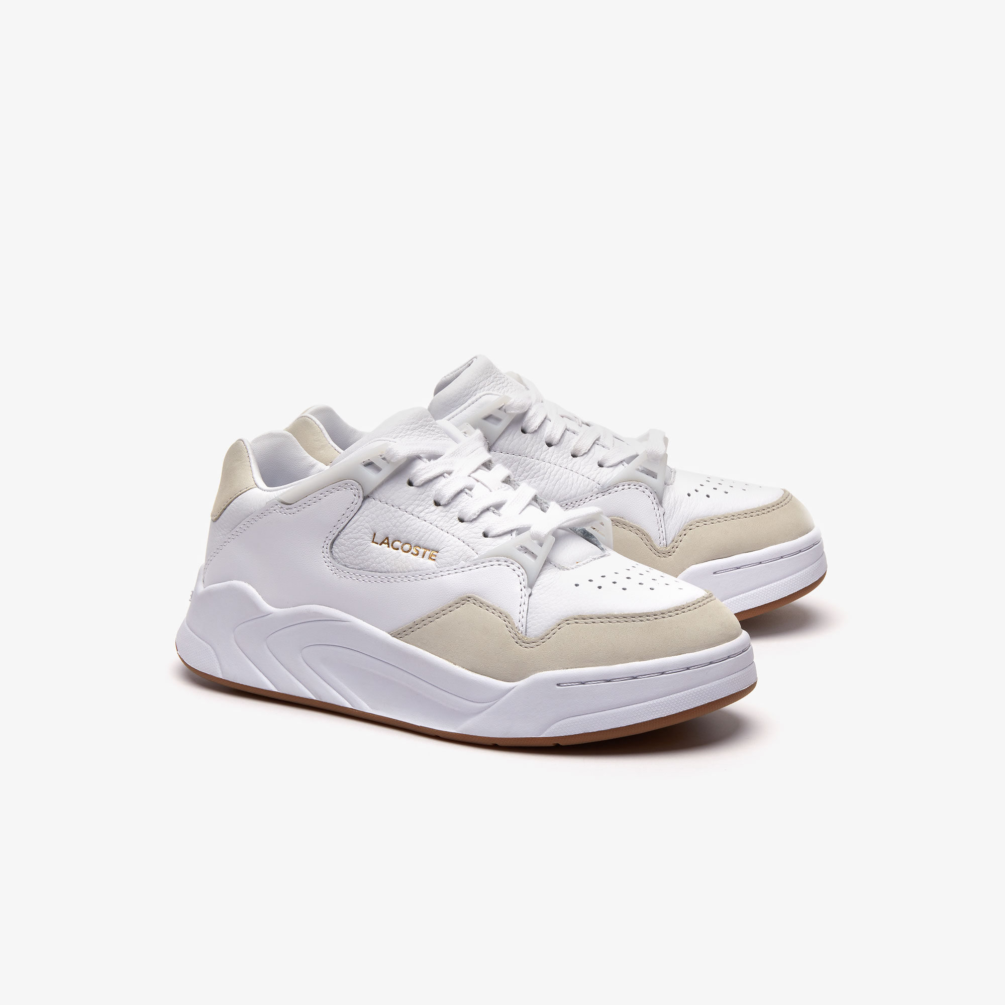 lacoste women's court slam tonal leather trainers