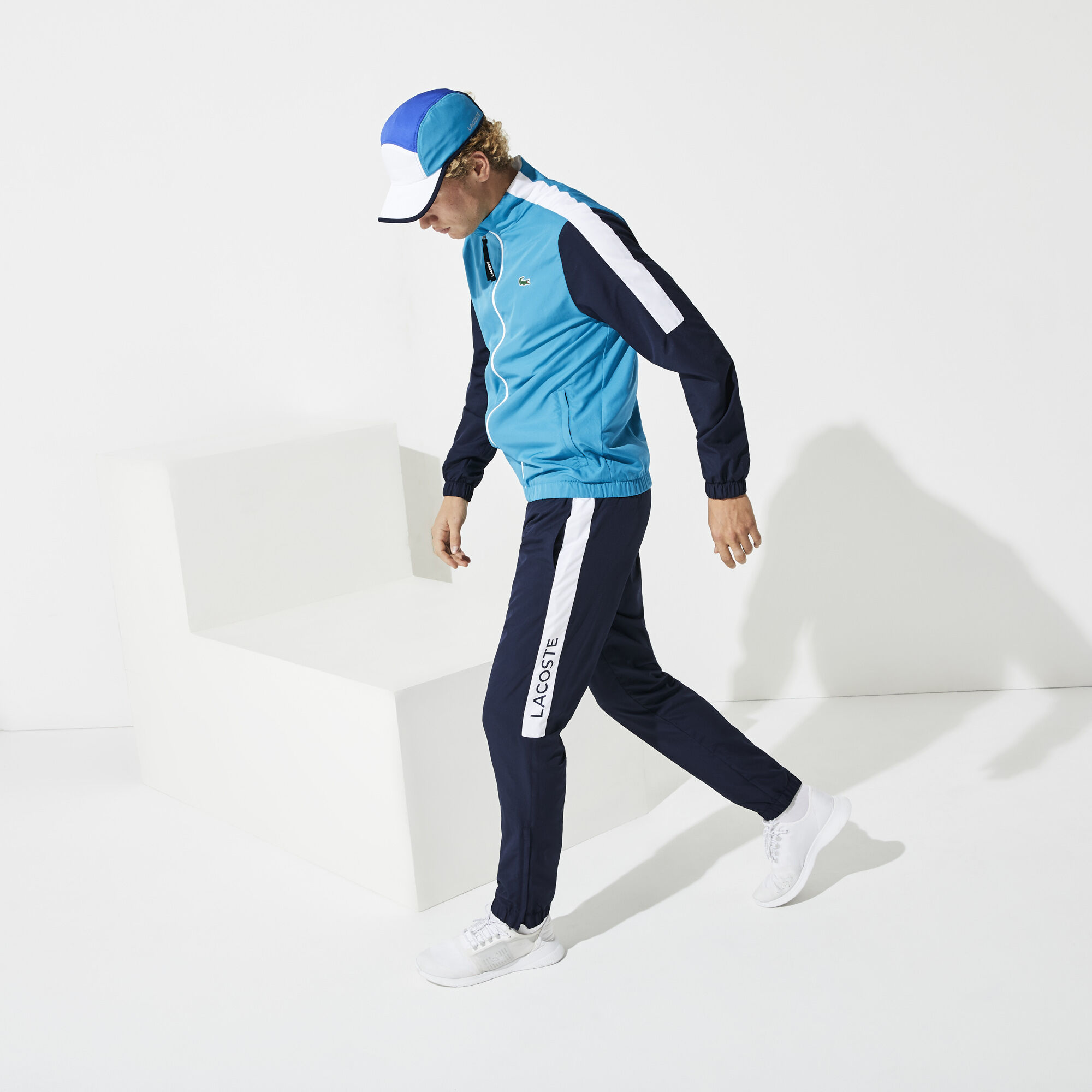 men's lacoste sport light colourblock tracksuit