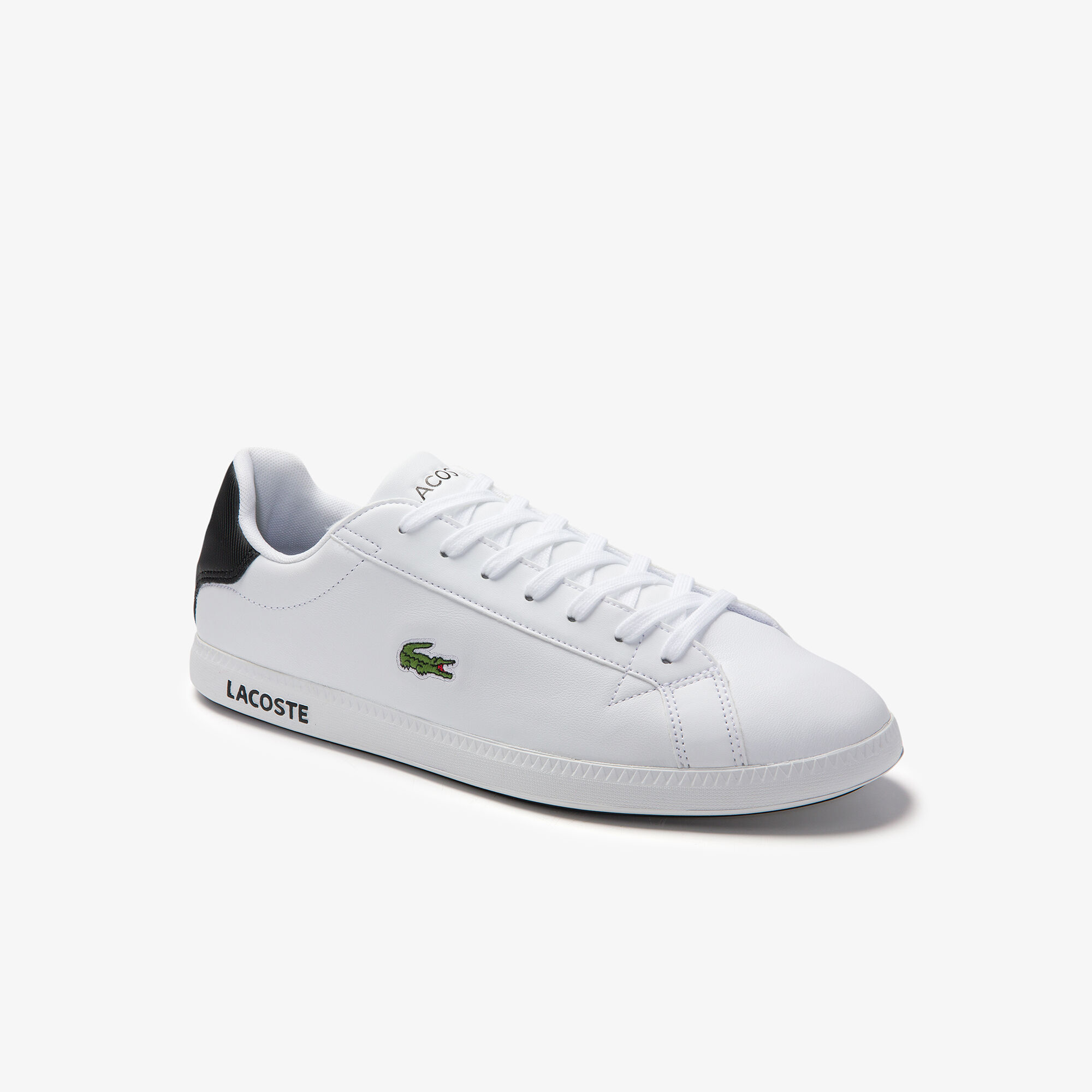 lacoste mens white leather trainers