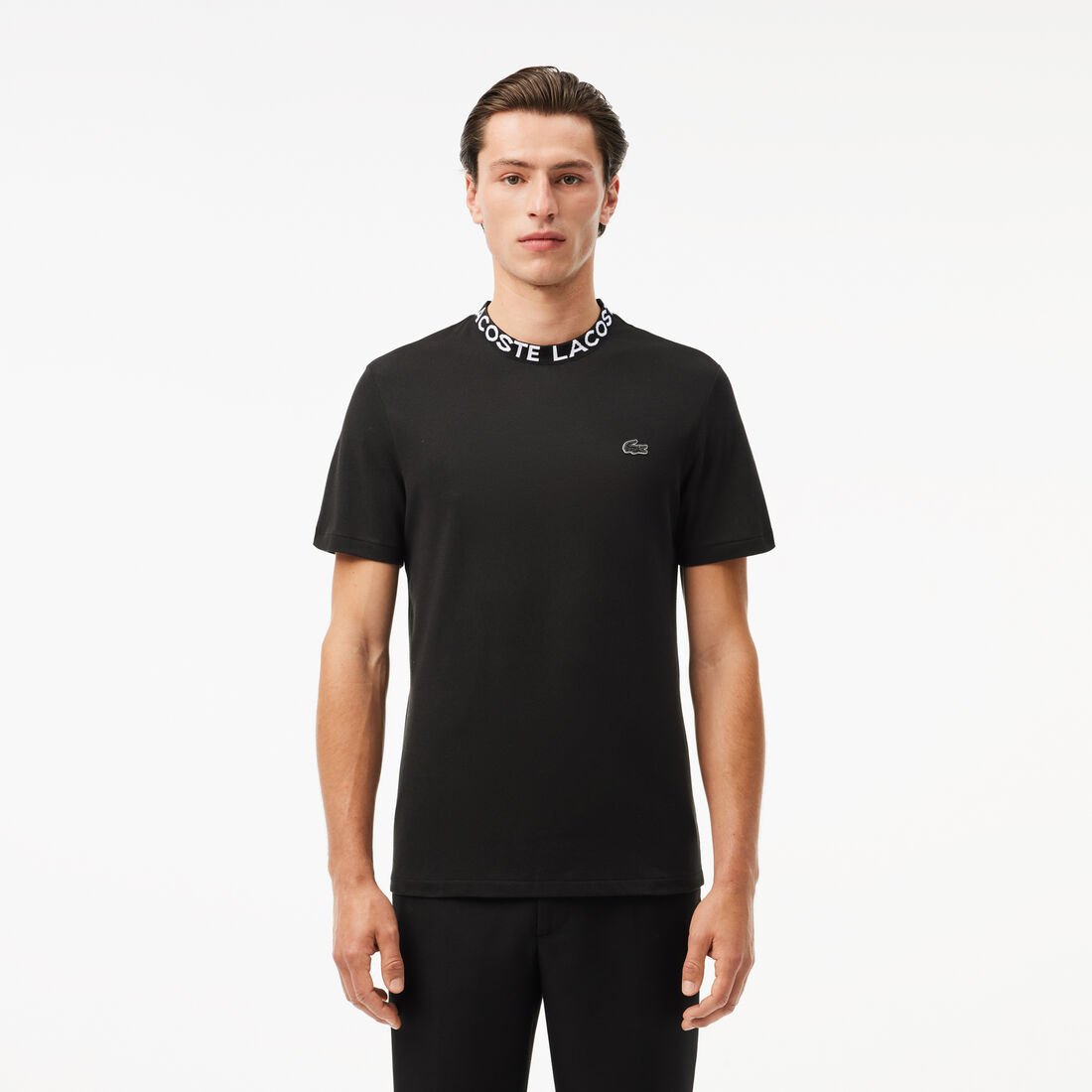 Jacquard Neck Pique T-shirt