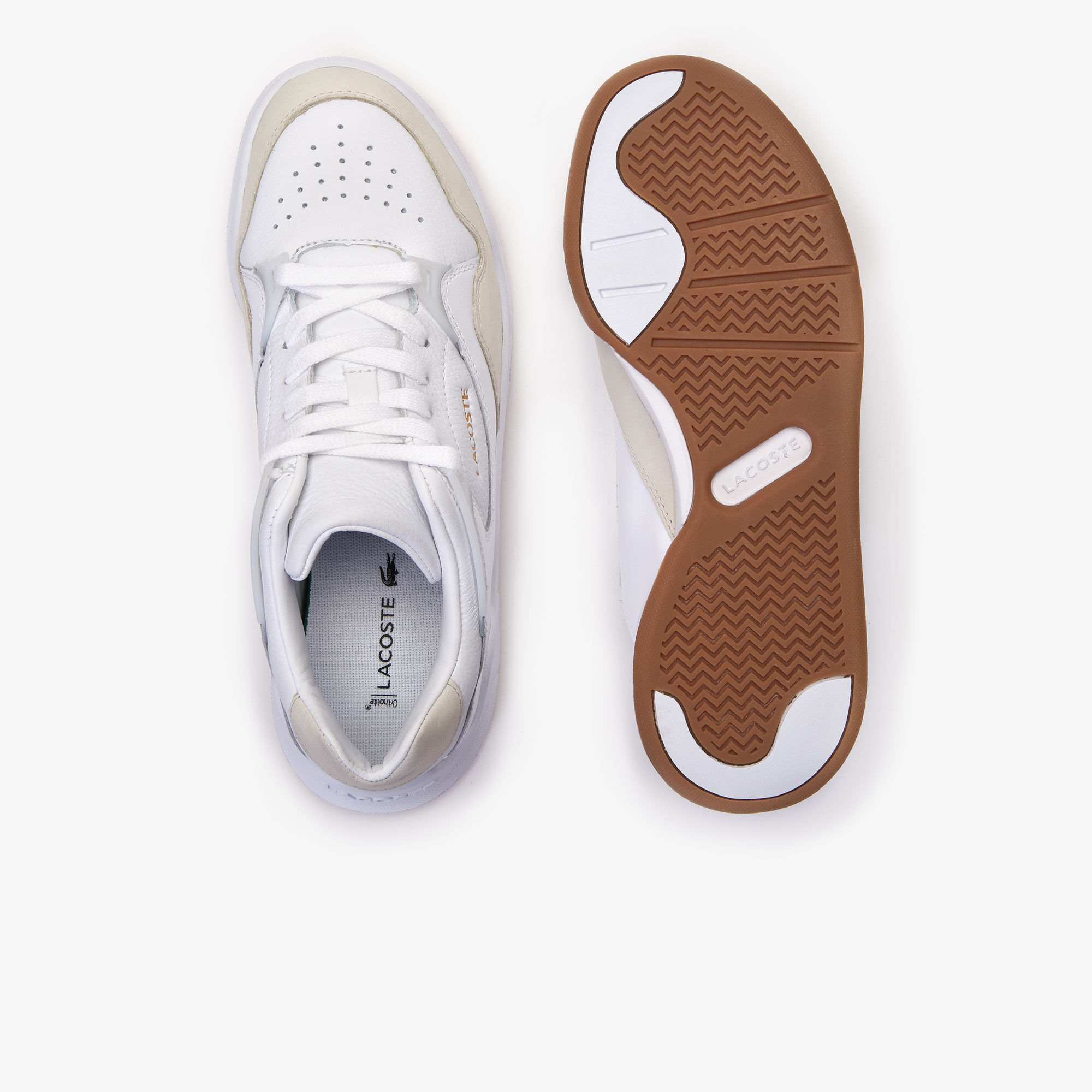 lacoste women's court slam tonal leather trainers