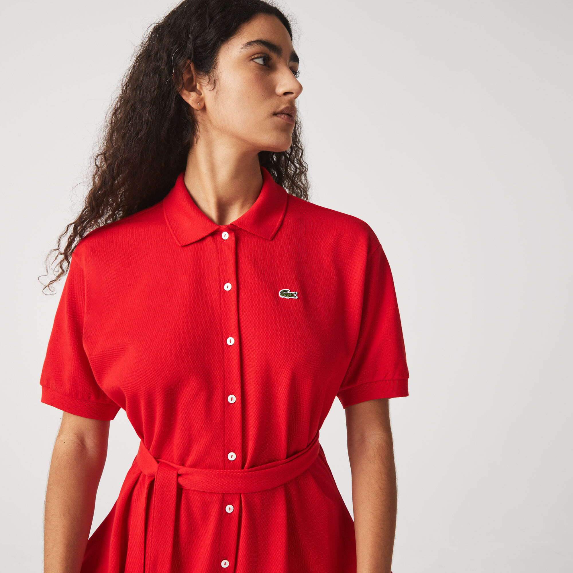 lacoste belted polo dress